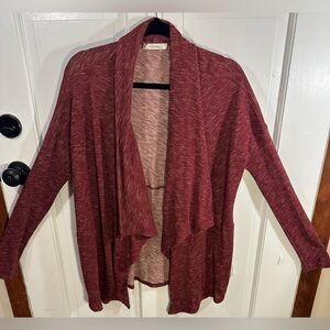 Andree By Unit Long Sleeved Open Fly Cardigan Burgundy Size M